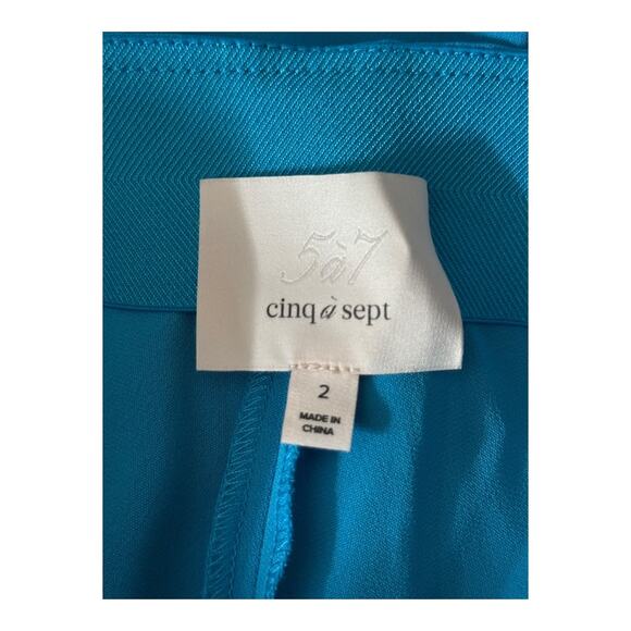 Cinq a Sept pants Brianne pintuck crepe blue size 2 - Picture 5 of 7